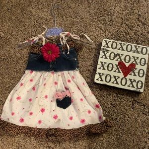 Custom boutique jean romper dress.